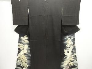 アンティーク　錦紗鶴に松模様刺繍留袖